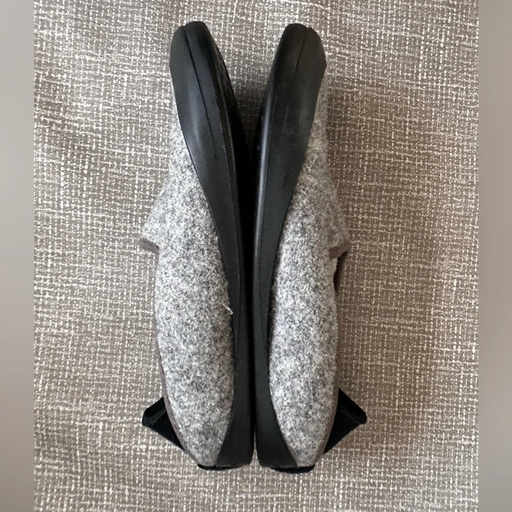 Mahabis Classic Larvik Felt Slippers EU 40 Gray Black Wool Indoor Outdoor Shoes
